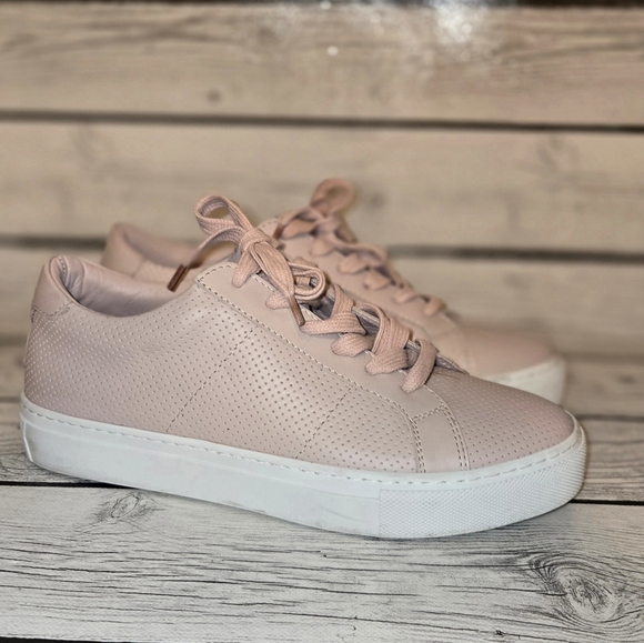 Greats Brooklyn Royale Blush Pink Perforated Leather Sneakers Sz 7 - Picture 9 of 13